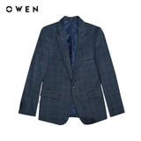 Áo Demi - Blazer Owen BL220696 màu kẻ caro ghi đậm dáng regular fit vải polyester