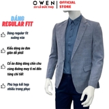 Áo Demi - Blazer Owen BL220692 kẻ caro ghi dáng regular fit Chất Liệu Polyester