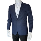 Áo Demi - Blazer Owen BL231717 màu navy trơn dáng slimfit vải polyester