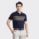 Áo Thun Polo Nam Cổ Bẻ Aristino APS126S3 màu Xanh tím than 45kẻ jacquard