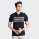 Áo Thun Polo Nam Cổ Bẻ Aristino APS126S3 màu Xanh tím than 45kẻ jacquard