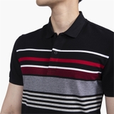 Áo Thun Polo Nam Có Cổ Bẻ Aristino APS134S2 Dáng Slim Fit Ôm Nhẹ Chất Liệu Cotton Cao Cấp Màu Đen Kẻ