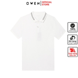 Áo Thun polo Nam Tay Ngắn Có Cổ Owen APV231341 màu trắng dáng body fit vải cotton