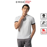 Áo Thun polo Nam Tay Ngắn Có Cổ Owen APV231359 Trắng Dáng Body fit vải cotton