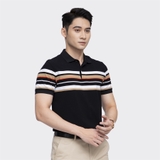 Áo Thun Polo Nam Cổ Bẻ Aristino APS017S3 màu Đen 1 kẻ Jacquard