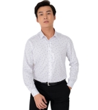 Áo Sơ Mi Nam Tay Dài Aristino ALS20209 Màu Trắng In Lá Xanh Kiểu Dáng Slim Fit Chất Liệu Cotton