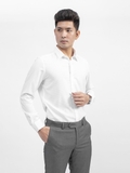 Áo Sơ Mi Nam Tay Dài Aristino ALS08009 Màu Trắng Caro Dệt Lỗ Kiểu Dáng Slim Fit Chất Liệu Nano