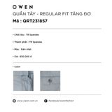 Quần Tây Nam Owen QRT231857 màu xám nhạt dáng regular fit cạp tăng đơ vải polyester