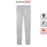 Quần Kaki Nam Owen QKSL231305 màu xám nhạt dáng slim fit vải cotton