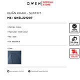 Quần Kaki Nam Owen QKSL221207 màu xanh blue Dáng Slim Fit Vải Cotton