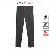 Quần Kaki Nam Owen QKSL231308 màu xám đậm dáng slim fit vải cotton