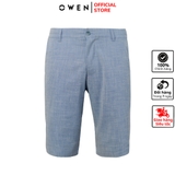 Quần short âu Owen ST231279 màu xanh Dáng Slim Fit vải polyester