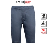 Quần short kaki nam Owen SK231290 màu xanh đá Dáng Slim Fit vải cotton