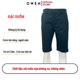 Quần Short Nam Owen SK241232 sóc kaki màu xanh đen dáng slim fit chất liệu CVC spandex