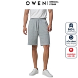 Quần Short Nam Owen SN231414 màu xám melange dáng regular fit  vải nỉ cotton