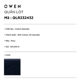 Quần Lót Nam Owen QLR232432 màu xanh navy dáng sịp tam giác vải cotton