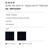 Quần Tây Nam Owen QRT231507 màu xanh navy  dáng regular fit cạp tăng đơ vải polyester