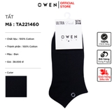 Tất Nam Owen TA221460 màu đen trơn  Vải Cotton