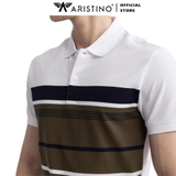 Áo Thun Polo Nam Cổ Bẻ Aristino APS129S3 Màu: Xanh rêu 68 kẻ Jacquard