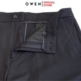 Quần Short Nam Owen SV242435 sóc âu màu đen dáng trendy chất liệu Nano