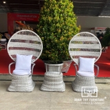 Bàn Ghế Sảnh Chờ Nhựa Giả Mây MT604