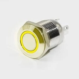 Nút nhấn giữ kim loại chống nước 12mm 24V màu vàng 250V 3A IP66 IK09 - X4H18