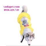 ÁO HOODIE VÀNG HÌNH CHÓ PUG NÓN SỌC- SP000597