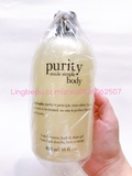 Sữa tắm, dầu gội, gel cạo Philosophy Purity Made in simple Body 3-in-1 (480ml)