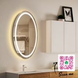 Gương đèn led phòng tắm hình oval SMHome GNT07 - Tích hợp đèn led và công tắc cảm ứng trên gương