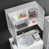 Tủ gương phòng tắm thông minh SMHome NT03 - Tích hợp đèn Led và công tắc cảm ứng trên gương