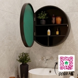 Tủ gương tròn treo tường phòng tắm SMHome NT07 - Tích hợp đèn led và công tắc cảm ứng trên gương.