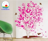 Decal dán tường cây hồng đáng yêu