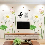 Decal dán tường hoa sen combo Kích Thước Lớn trang trí phòng sang trọng