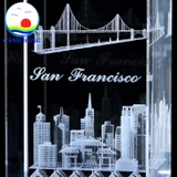 Quà lưu niệm pha lê SAN FRANCISCO Chạm Khắc 3D - Quà Lưu Niệm Sang Trọng