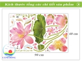 Decal dán tường hoa sen lotus combo sen KÍCH THƯỚC LỚN sang trọng