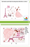 Decal dán tường cô gái Paris ngọt ngào sang trọng