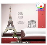 Decal dán tường Paris tráng lệ - trang trí sang trọng