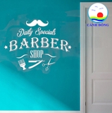 Decal dán tường barber shop cool ngầu