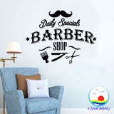 Decal dán tường barber shop cool ngầu