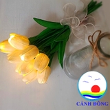 Bó hoa tulip 10 bông kèm đèn led trang trí cực đẹp - hoa giả - hoa cưới - hoa cắm trang trí xinh