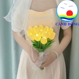 Bó hoa tulip 10 bông kèm đèn led trang trí cực đẹp - hoa giả - hoa cưới - hoa cắm trang trí xinh