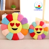 Gối tựa lưng hoa mặt trời cười cute trang trí phòng xinh - giao mặt cười ngẫu nhiên