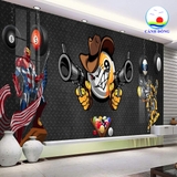 Decal dán kính trang trí quán bida Billiards Decal dán tường , kính, gỗ - in theo size yêu cầu trên nhiều chất liệu - sẵn keo dán dễ