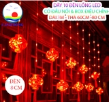 Dây lồng đèn led dài 3m 10 lồng đèn lớn trang trí tết, trang trí quán , cây mai, đào, cửa