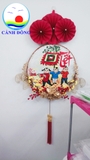Mẹt tre treo tường trang trí tết vẽ tay thủ công handmade dân gian Việt Nam kết hợp hiện đại trang trí nghệ thuật sang trọng - Nhẫn vẽ theo yêu cầu - nhiều size chọn lựa