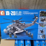 Bộ Xếp Hình Sembo Block 202125 Attack Helicopter Bộ Lắp Ráp Máy Bay Trực Thăng Chiến Đấu Z 20 Với 935 Chi Tiết