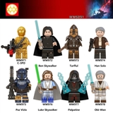Lego Star War Minifigures Các Mẫu Nhân Vật C-3PO Ben Skywalker Tarfful Han Solo Paz Vizla Luke Obi-wan Palpatine WM6091