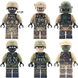 COMBO 6 Lính Bộ Binh Nga Ngố Và Ukraine K139 - Đồ Chơi Lắp Ráp Minifigures Quân Sự Army