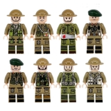 COMBO 8 Minifigures Mẫu Nhân Vật Lính Anh Trong Thế Chiến II - Đồ Chơi Lắp Ráp Mini
