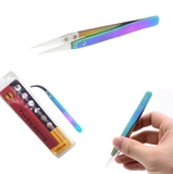 ⚡️Đầu Cong⚡️ Nhíp Sứ Cao Cấp Ceramic Tweezer Phiên Bản Gốm Rainbow _ Tạo hình coil _ Sứ chịu nhiệt